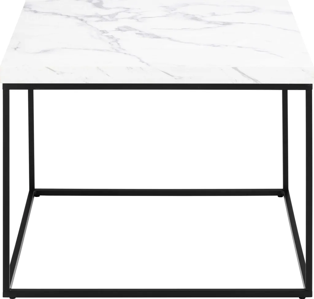 Table basse 60cm Barossa décor marbre blanc structure stable et chic - 2