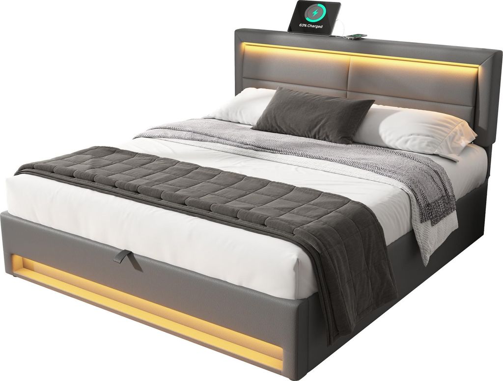 okwish Lit boxspring tapissé 140x200 cm avec tête de lit Image du produit 