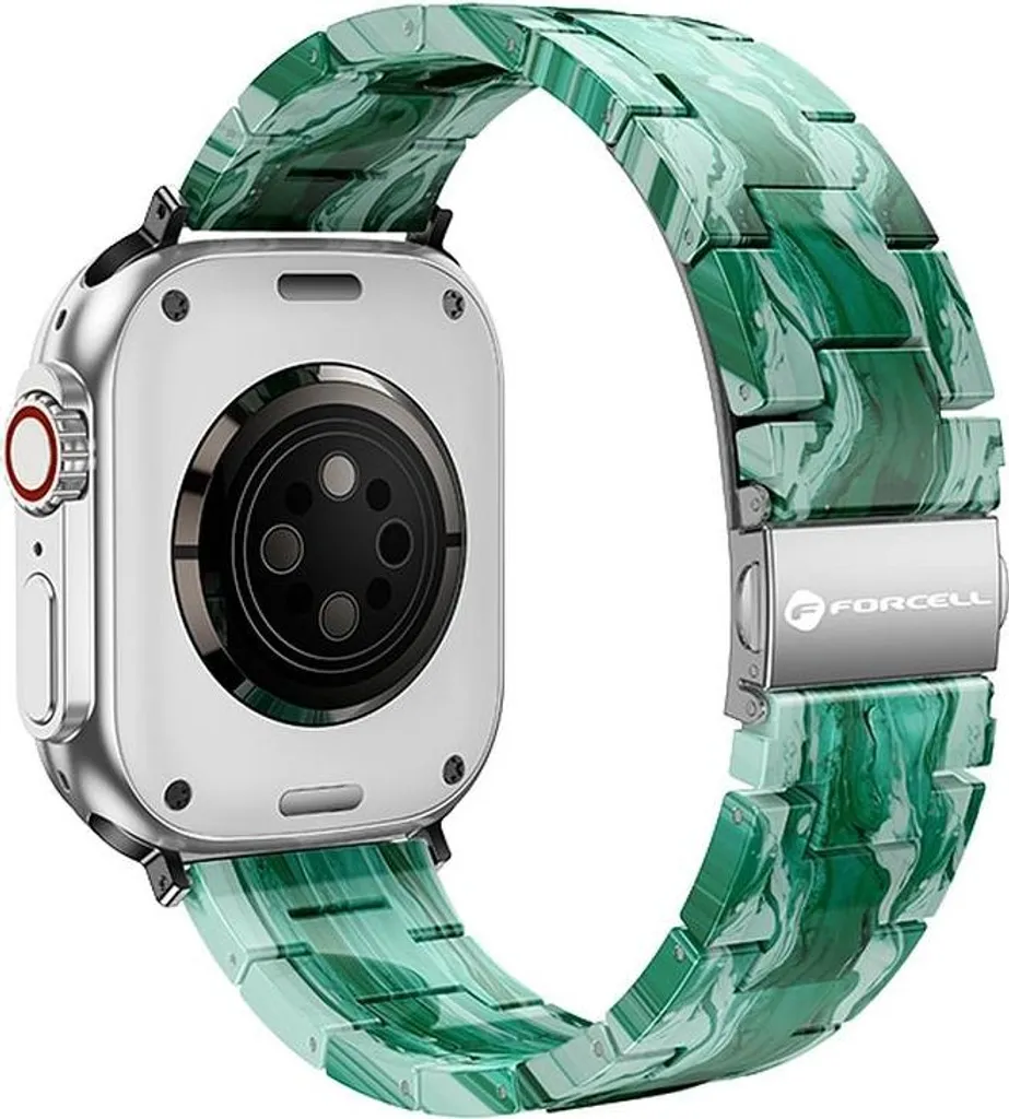 FORCELL F-DESIGN FA04 cinturino in resina marmorizzata adatto per APPLE Watch 38 / 40 / 41 mm verde
