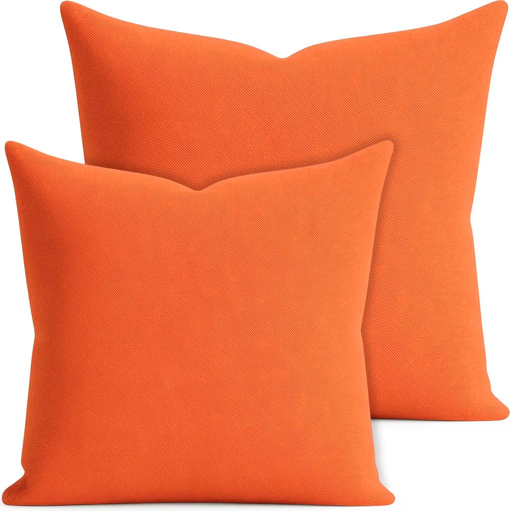 2er Mischset Kissenhülle 40x40 & 50x50 cm orange mit Reißverschluss
