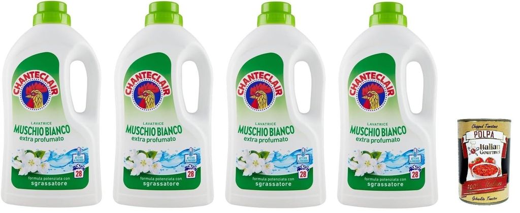 Chanteclair Lavatrice Weißer Moschus Detersivo Liquido - Flüssigwaschmittel für die Waschmaschine - Waschmittel Formel mit Entfetter 28 Wäschen...