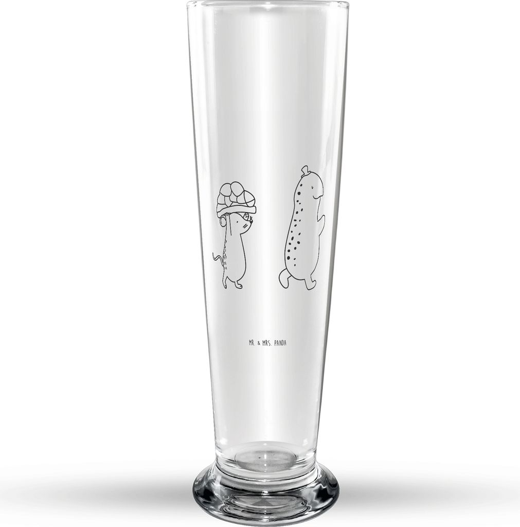 Mr. & Mrs. Panda Bierglas Schildkröte Maus - Transparent - Geschenk, Bier Glas, Bierbecher, Trinkglas, Hilfe, Glasbierglas, Glasbecher, Freunde
