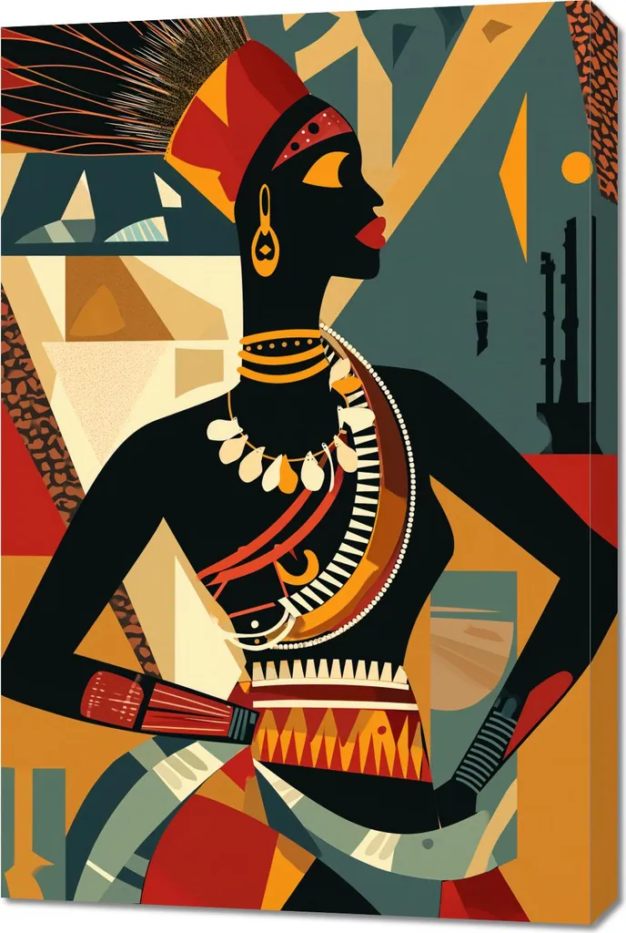 Quadro 60x90 cm Mosaico Africano | Arredamento Etnico di Lusso Online