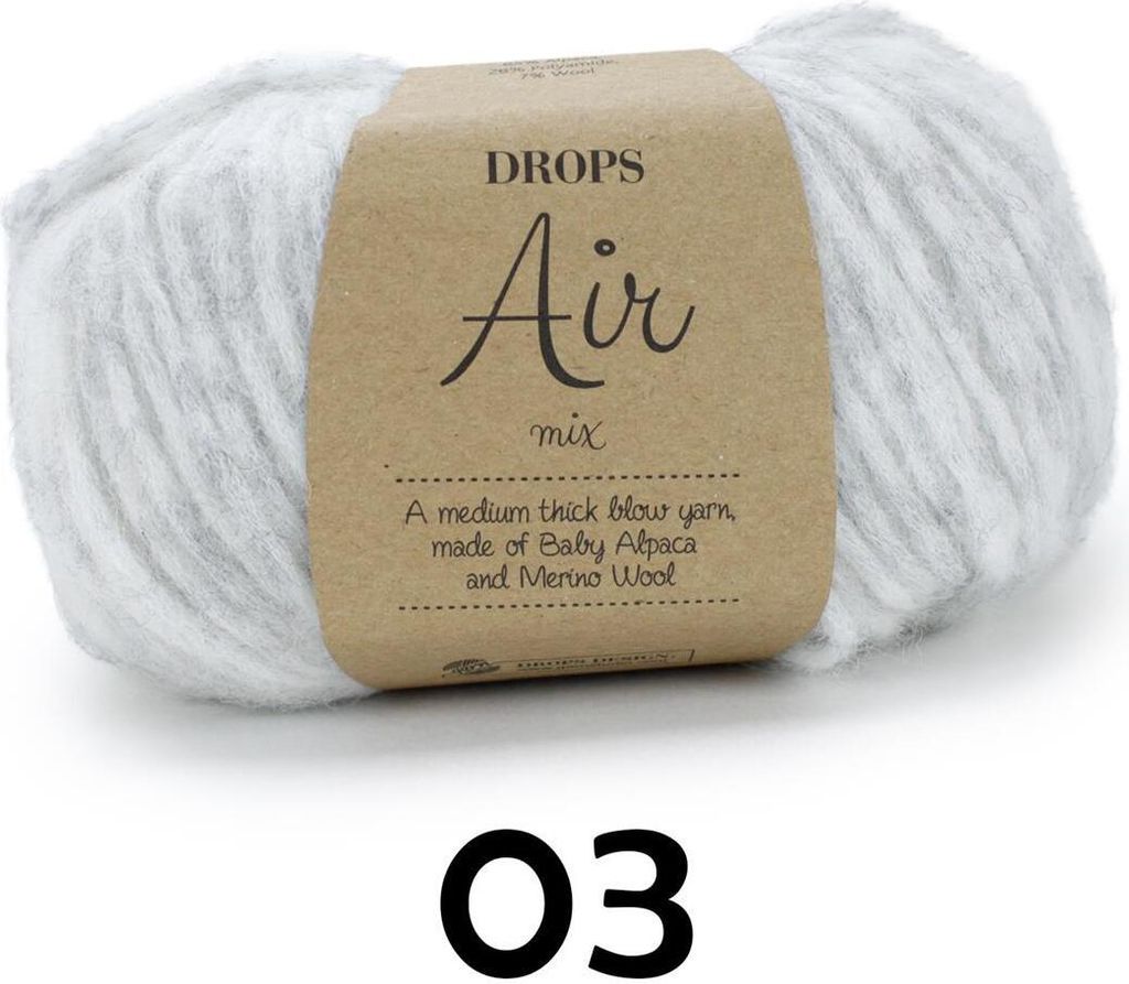 Drops Air Mix 03 Pearl Grey Strickgarn