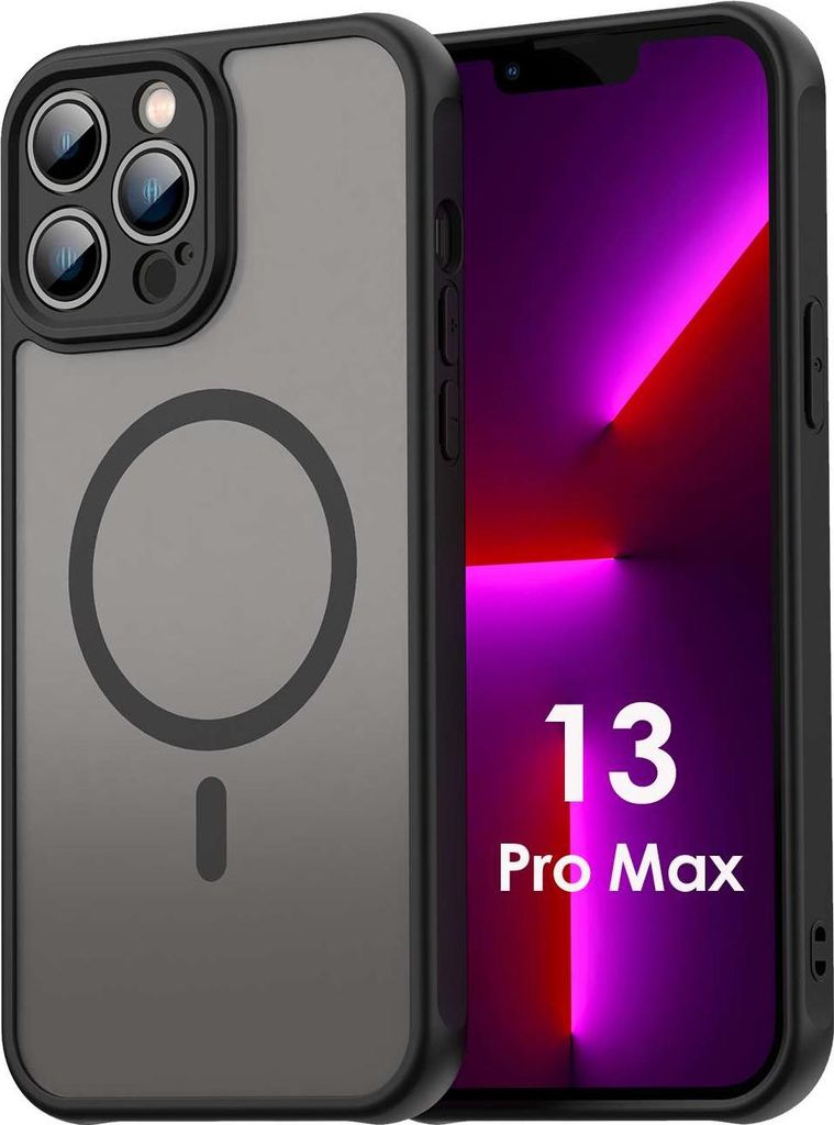Handyhülle für Apple iPhone 13 Pro Max Matt Case Schutzhülle Kratzfest Passgenau Schwarz