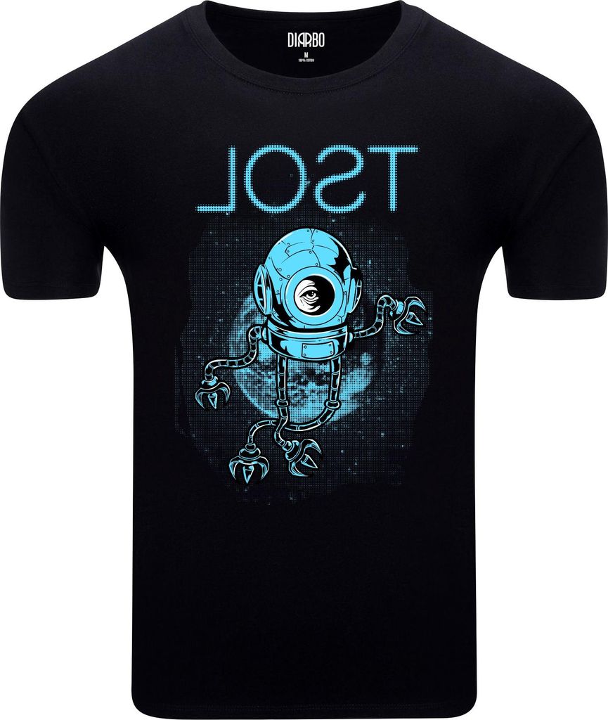 Diarbo Herren T-Shirt mit Meeresdruck Verloren Schwarz Gr.S