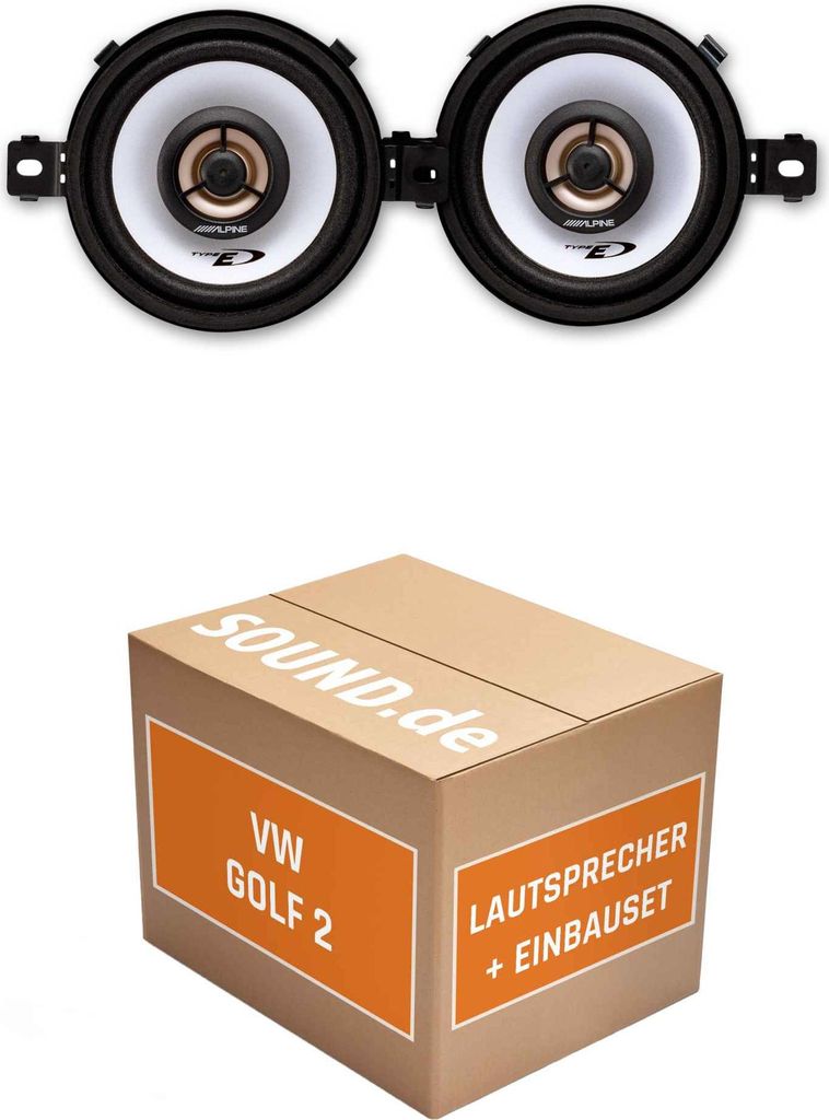 Lautsprecher Boxen Einbaupaket Armaturenbrett SXE-0825S passend für VW Golf 2 | 2x Tief-Mitteltöner mit integriertem Hochtöner 150W MAX