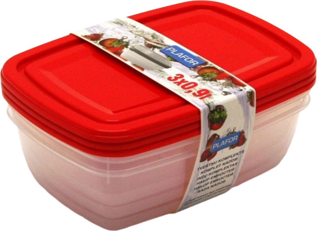 Gefrierdosen 3er Set 0,9 Liter - diverse Farben