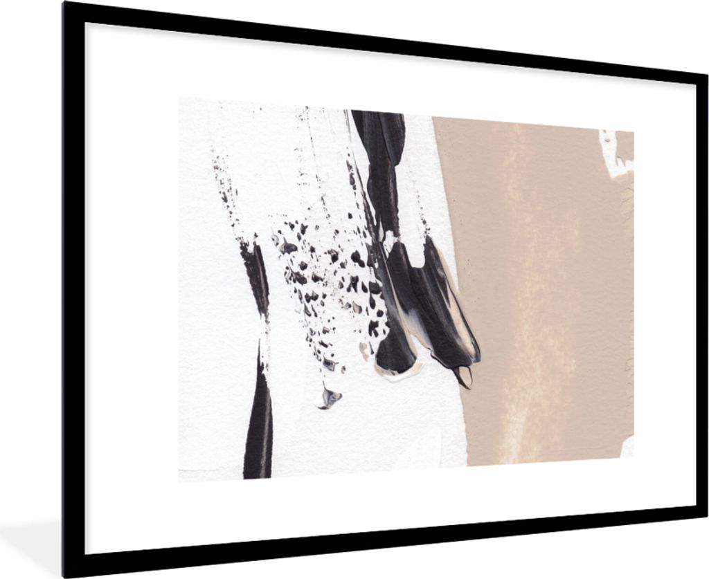 MuchoWow Gerahmtes Poster Farbe - Design - Abstrakt 90x60 cm - Poster mit Schwarzem Bilderrahmen Wandposter Rahmen Foto Bilder - Wanddekoration -...
