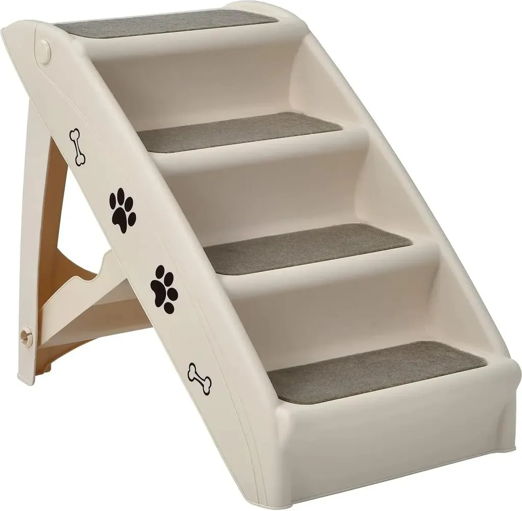 Escalier à 4 marches pour chiens et chats pliable en plastique résistant
