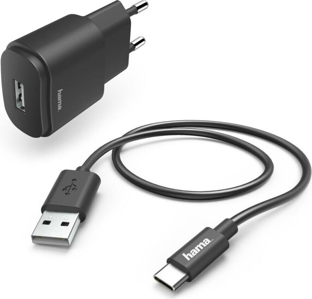 HAMA Ladeset, USB-C, 12 W, Schwarz (00210582)