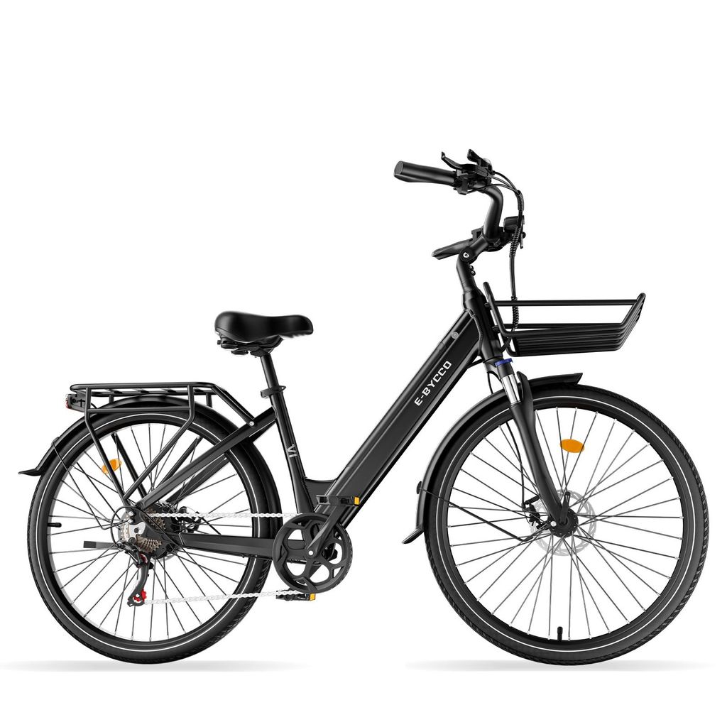 28Zoll E Bike, City E-Bike & E-Hollandrad mit 36V 15.6Ah Akku bis zu 100km, SHIMANO 7-Gang, 250W Motor&25km/h E BIKE ebike Schwarz