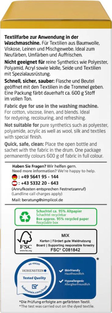 Simplicol Textile Colour Intensive Mustard Yellow Set Obrázek produktu 4