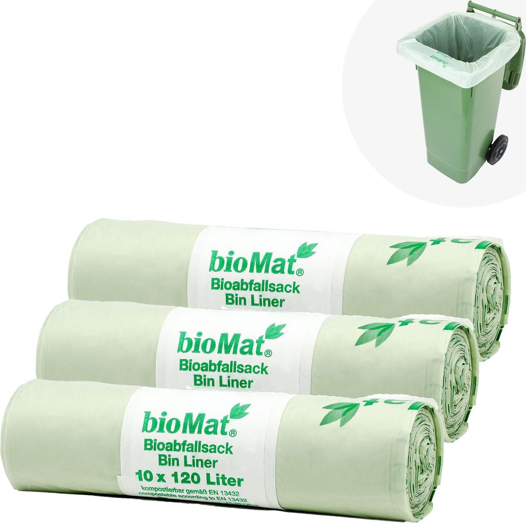 bioMat Sacs poubelle compostables 120l, 30 sacs Image du produit 