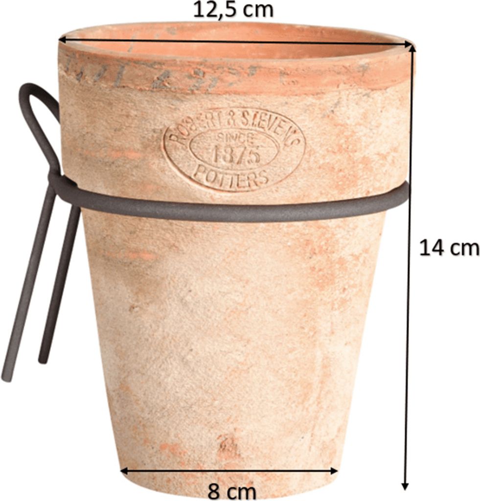 Terracotta-Blumen-topf-Metall