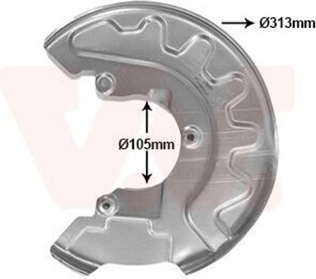 VAN WEZEL Spritzblech Bremsscheibe für VW Polo Schrägheck (6R1, 6C1) Vorne Rechts 7629372 Ankerblech