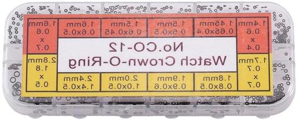 Assortiment de bagues d'étanchéité pour horlogerie, 12 joints 1,4-2,8 mm