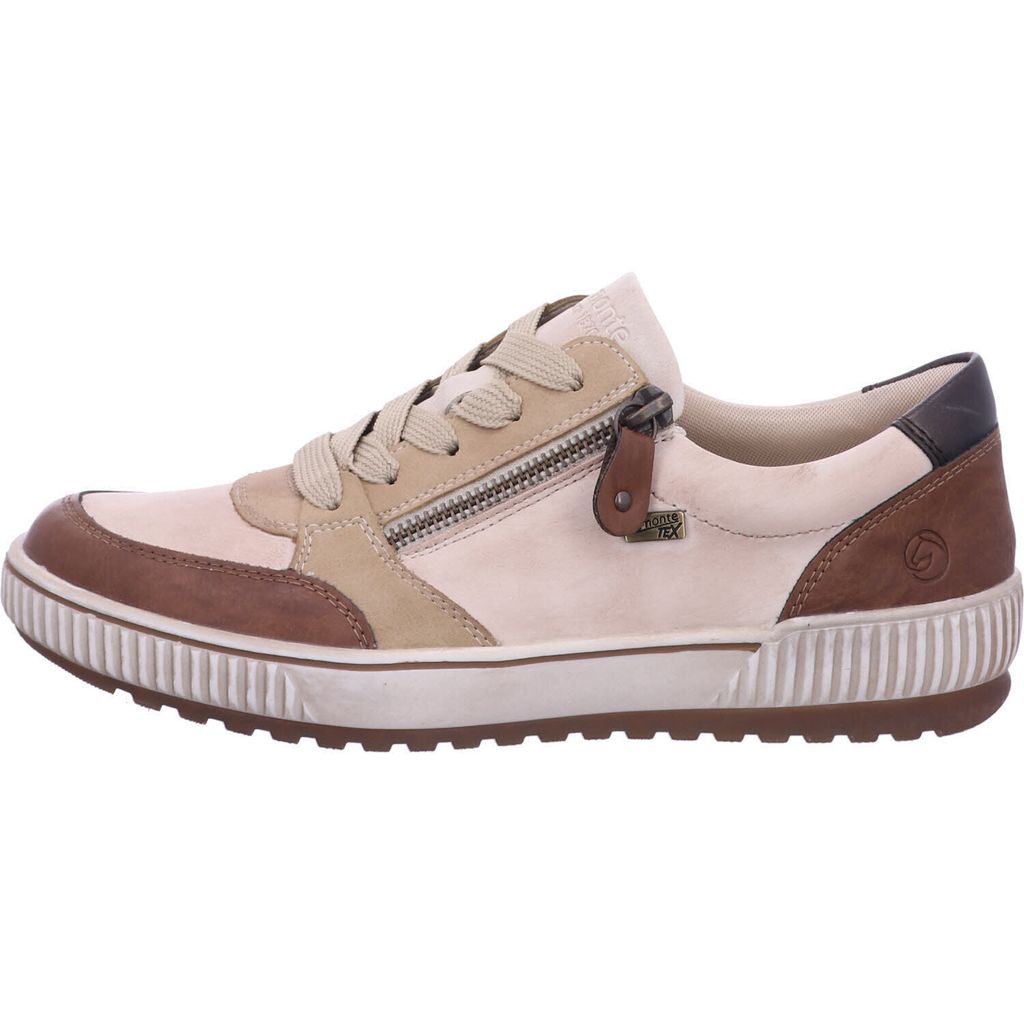 Remonte Damen sportlicher Schnürer in Beige, Größe 37