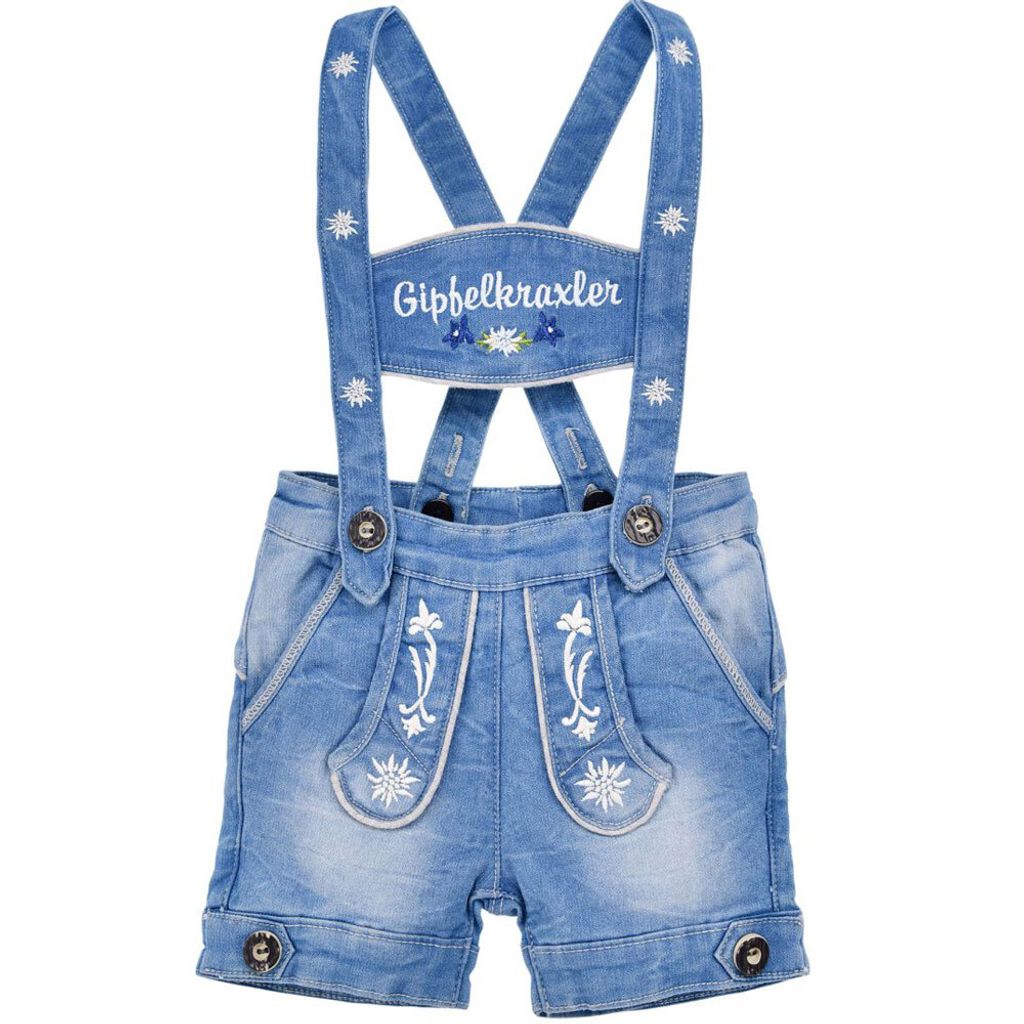 BONDI Baby Jungen Jeans Latzshort "Gipfelkraxler" 91533 | Produktbild 