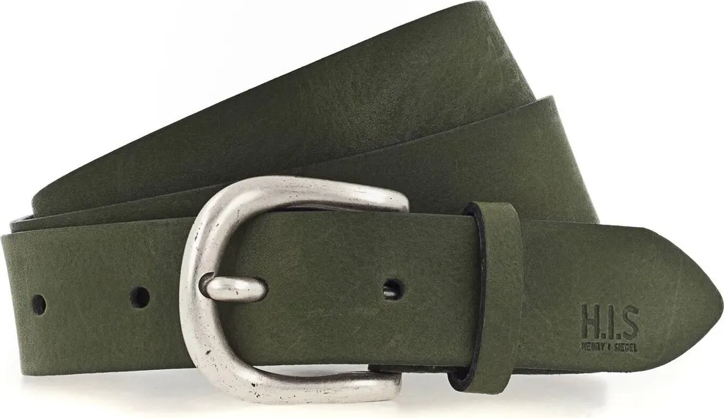 H.I.S Cintura in Pelle 30mm W85 Verde - Qualità Duratura e Comfort