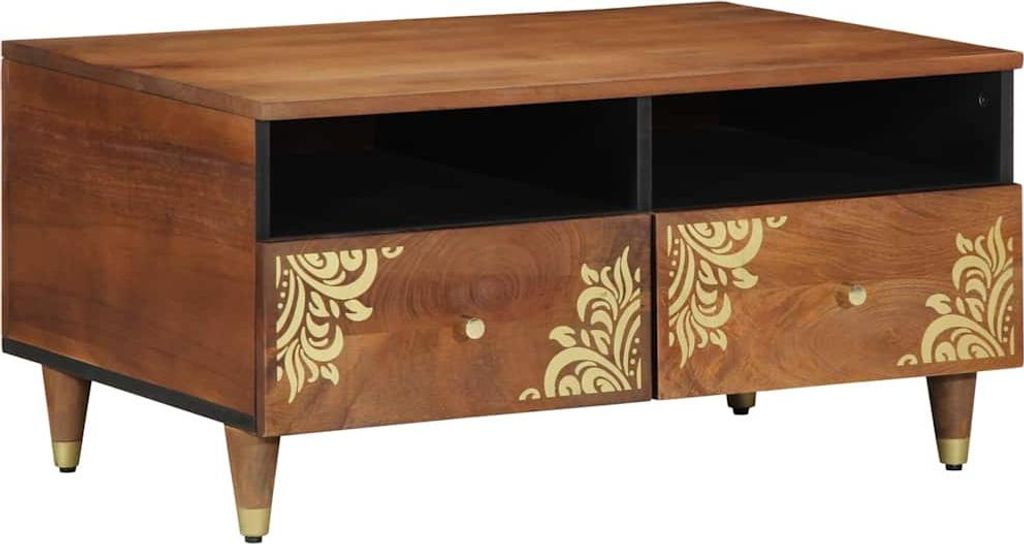 Couchtisch Honigbraun 80 x 54 x 40 cm Massivholz Mango