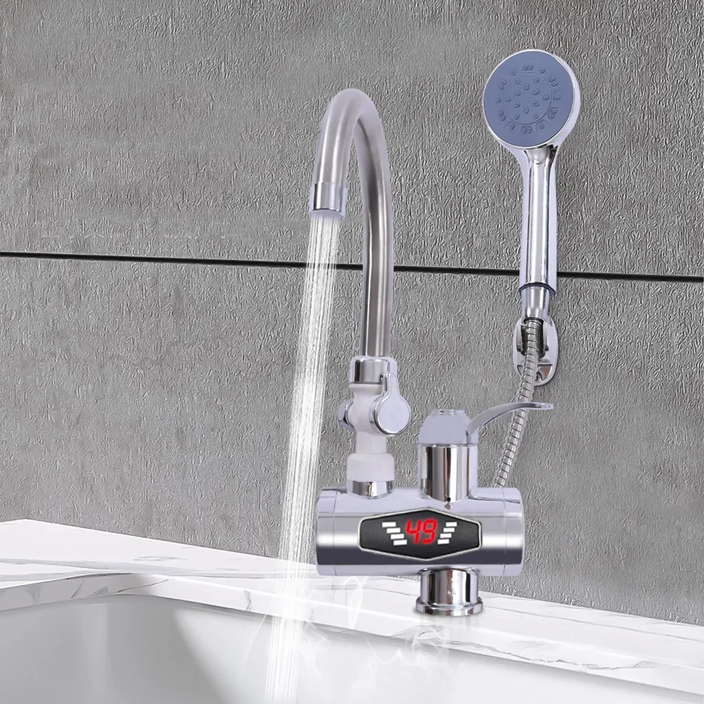 Robinet électrique eau chaude instantanée argenté - Modèle Expert 3000W