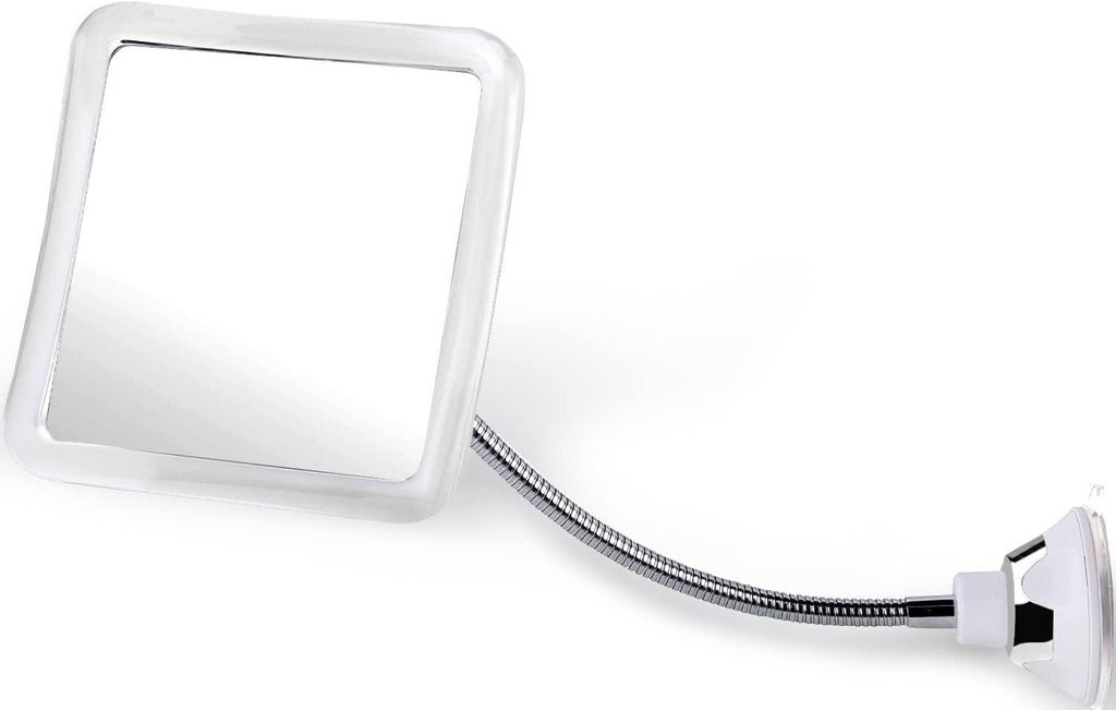 Beschlagfreier Duschspiegel mit Saugnapf, runder Badezimmer-Rasierspiegel, beschlagfrei, verstellbarer Spiegel ohne Vergrößerung — 16 cm x 16 c...