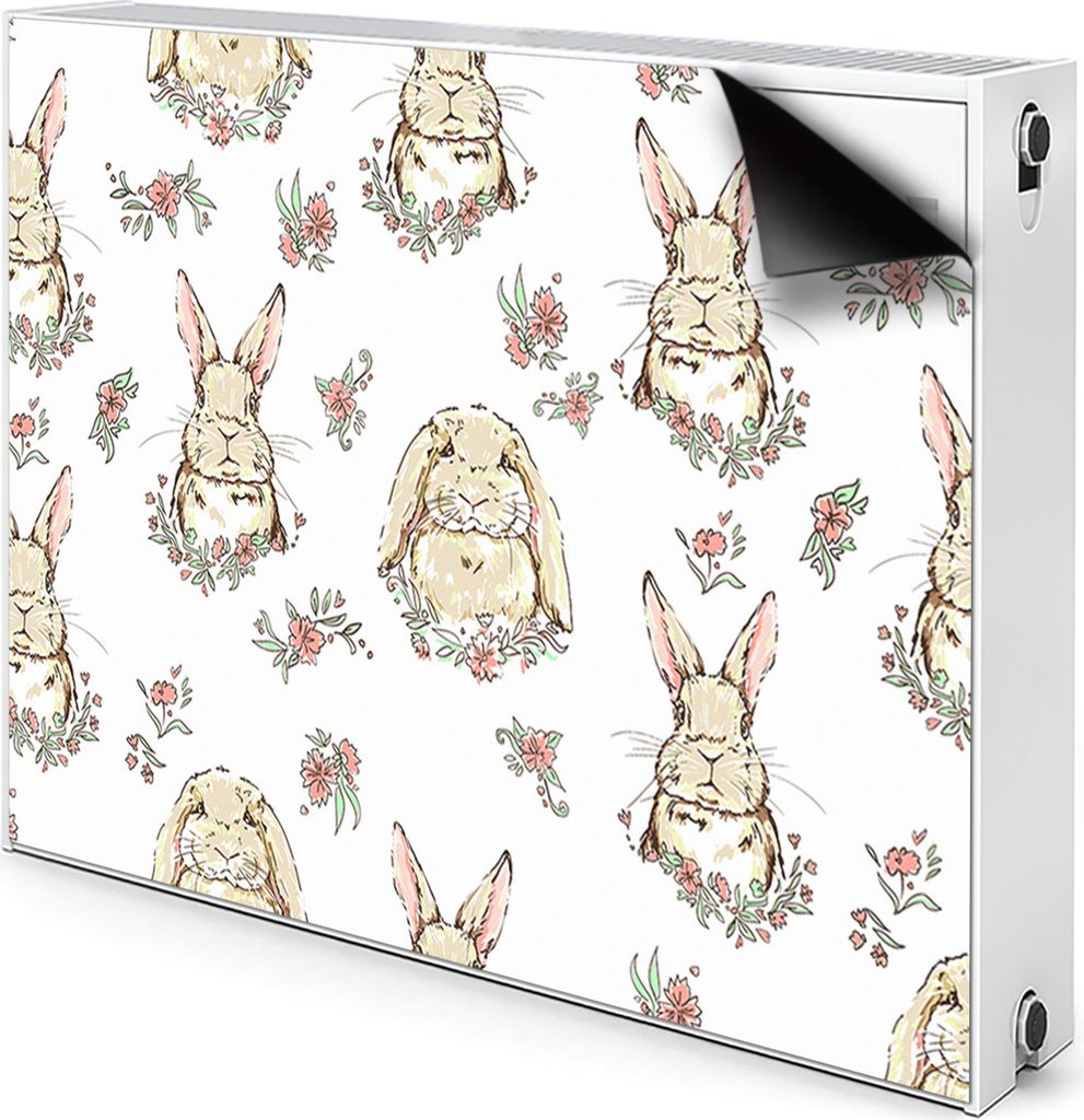 Magnet Radiator Magnet Mat Heizkörperverkleidung Heizkörper-Abdeckung Heizung 110x60 cm - Kaninchen, hellbraun