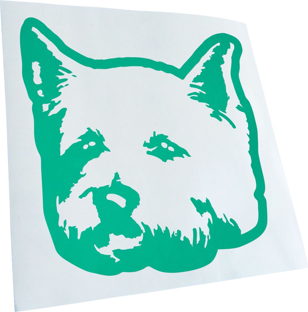 Kiwistar - Autoaufkleber - west highland white terrier Hund - Blau - 10x10cm - Aufkleber für Auto, Laptop, Fahrrad, LKW, Motorrad mehrfarbig JDM D...