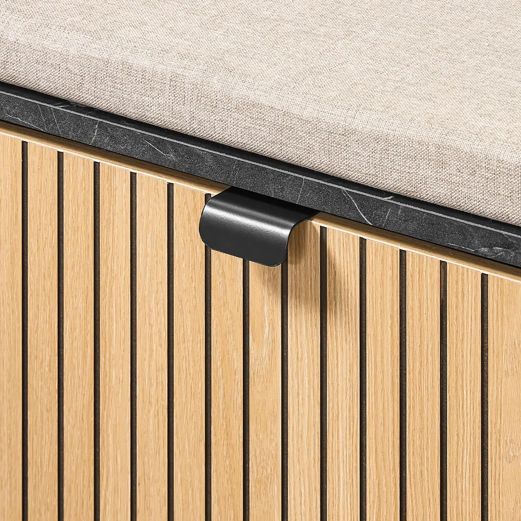 Banc à Chaussures Design Marbre Noir avec Compartiment pour Taille 47 - 10