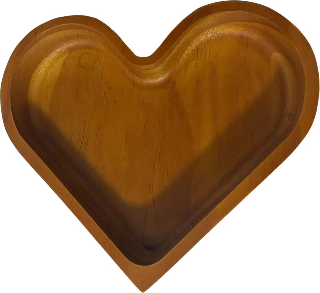 1/4 Stück Obsttablett aus Holz, herzförmiges Walnuss-Nusstablett, Snack-Dessertplatte, stapelbar, Mehrzweck-Serviertablett für den Esstisch