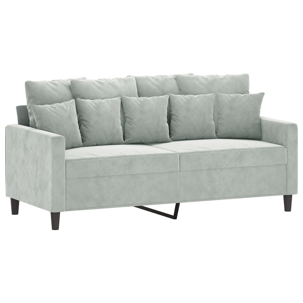 vidaXL 2-Sitzer-Sofa Hellgrau 140 cm Samt Produktbild 