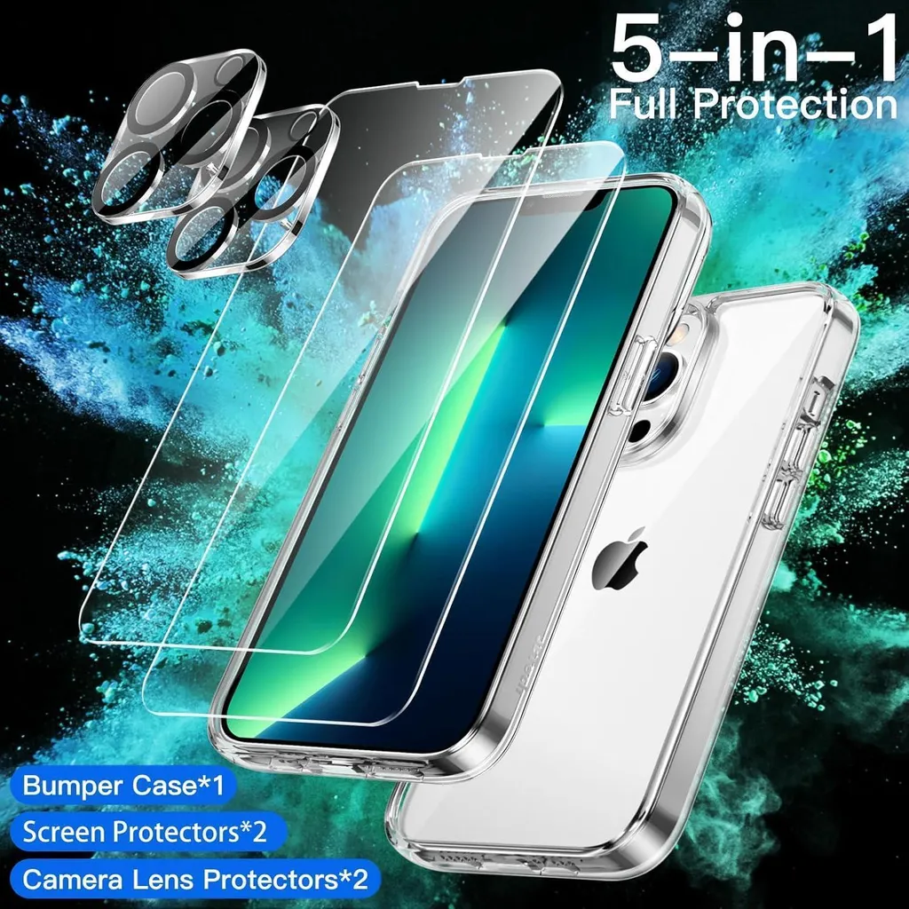 Custodia iPhone 13 Pro 6.1" + 2 Vetri Temperati 9H - Protezione Totale - 2