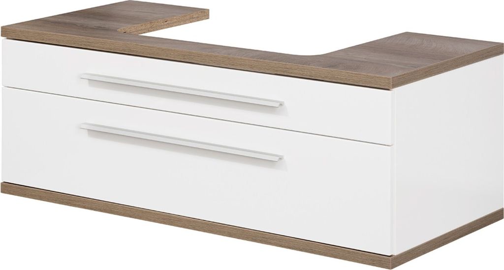 FACKELMANN Waschtischunterschrank STANFORD mit Beckenausschnitt / Soft-Close-System / Maße (B x H x T): ca. 110 x 41 x 50 cm / hochwertiger Schran...