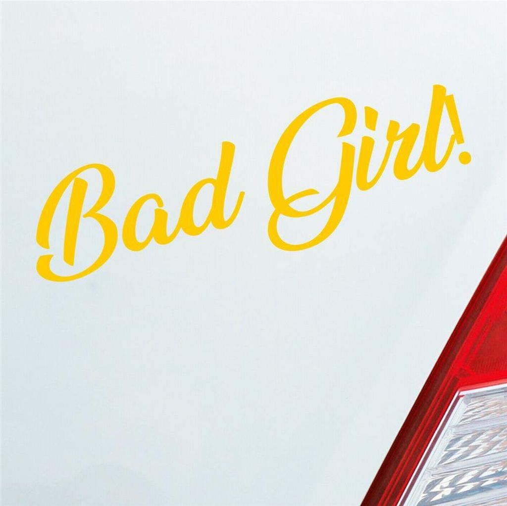 Auto Aufkleber Bad Girl Böses Mädchen Sexy Frau Lustig 19x6 cm Gelb Sticker Heckscheibenaufkleber
