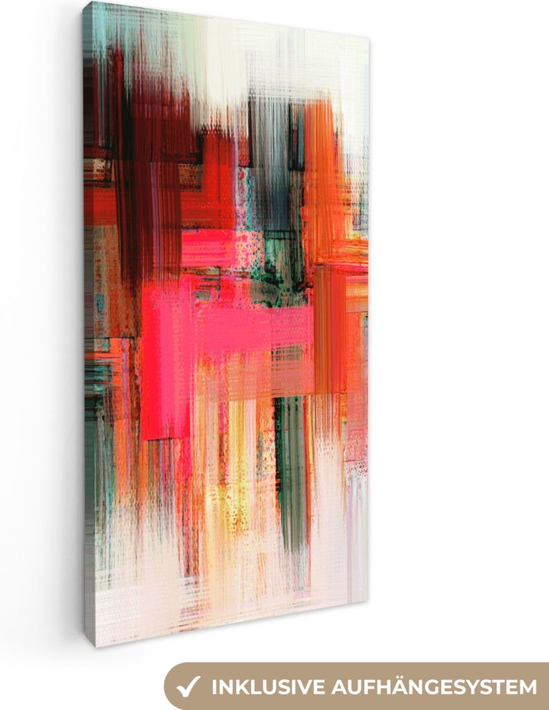 MuchoWow - Leinwandbilder - Ölgemälde - Abstrakt, Wandbild, Wanddeko Bilder Wohnzimmer, 20x40 cm
