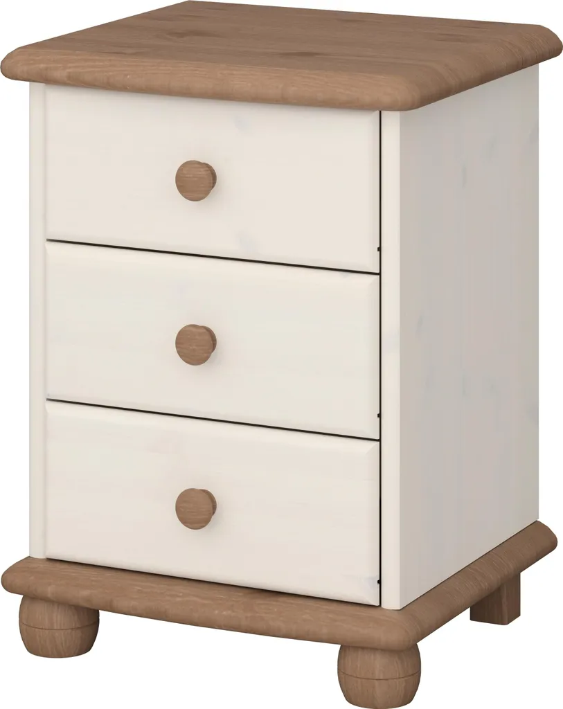 Table de nuit Max marron et blanc pour optimiser le rangement de chambre