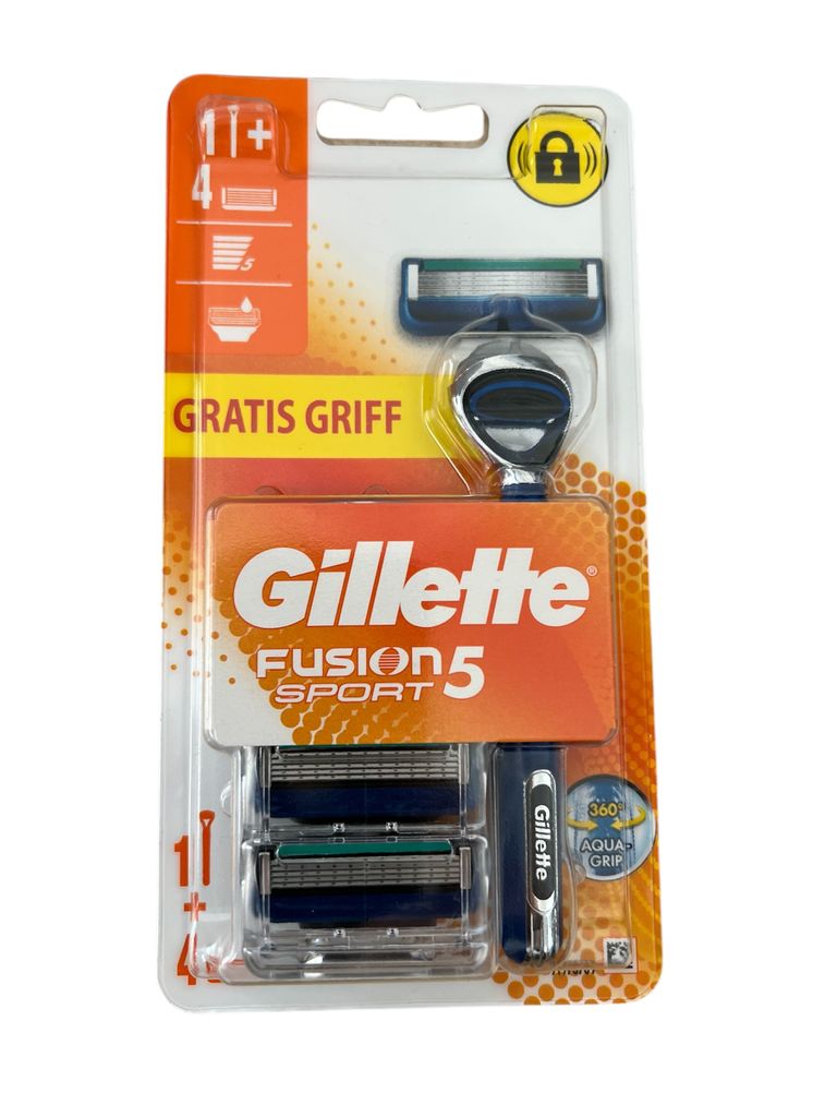 Gillette Fusion5 Sport Rasierer, 4 Ersatzklingen Produktbild 
