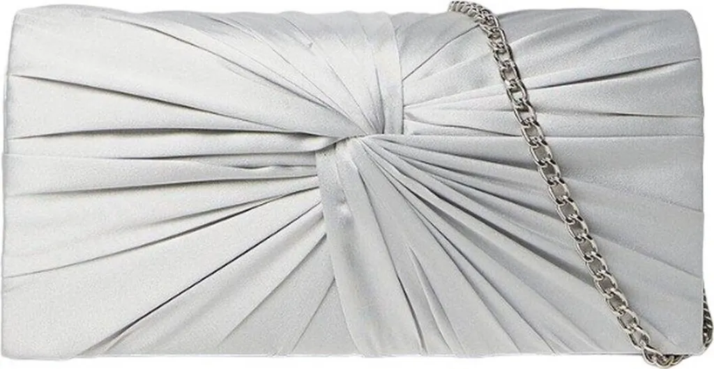 Dorothy Perkins Pochette Beauty en Satin Argent DP6311 Taille Unique