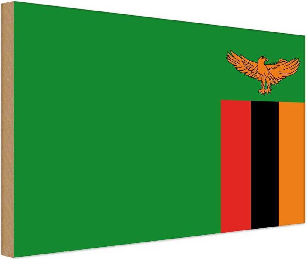 vianmo Holzschild 30x40 cm Sambias Zambia Flagge Fahne Wappen