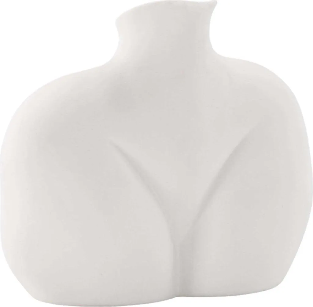 Vase Harvey Venture Design en Grès Beige - Objet Décoratif Design 25cm