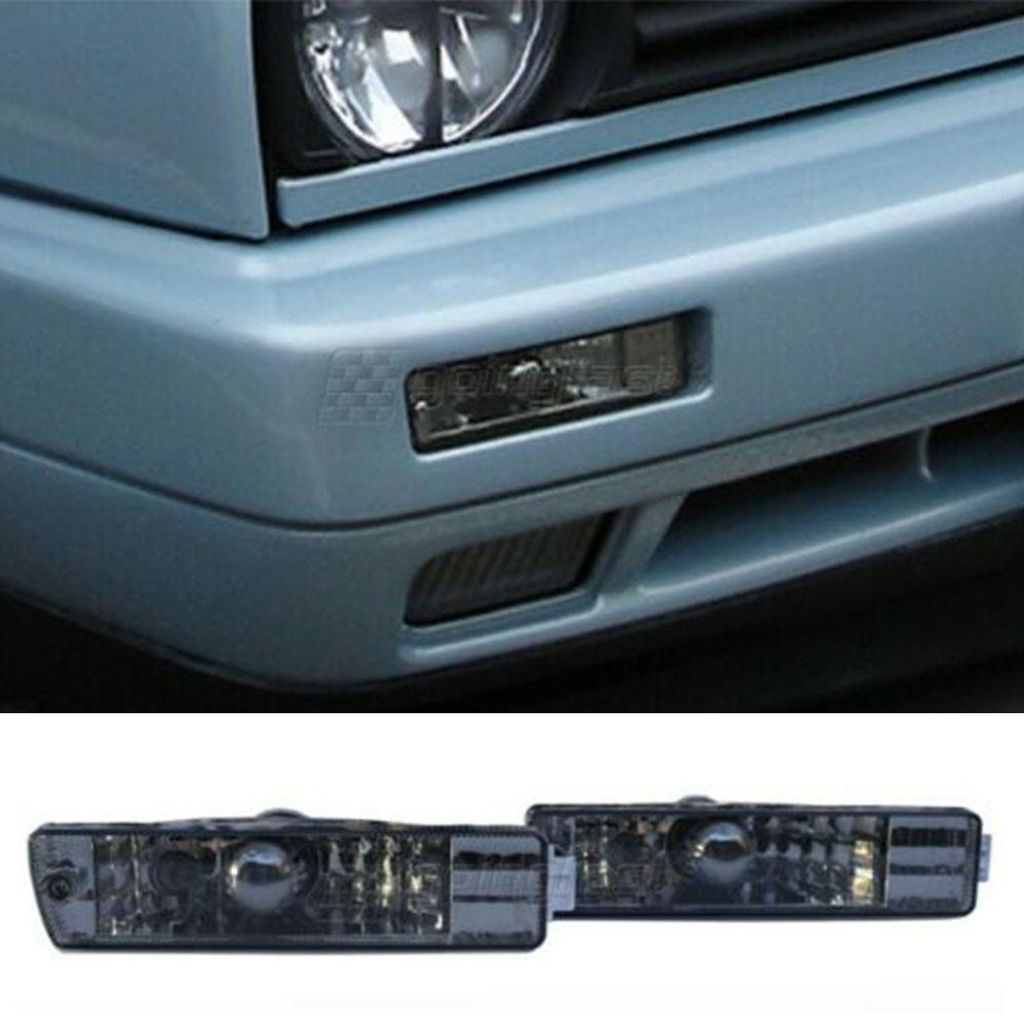 Für Golf 2 II Jetta II 2x Frontblinker Blinker Schwarz / Chrom mit GL Stoßstange in der Farbe Schwarz von Goingfast