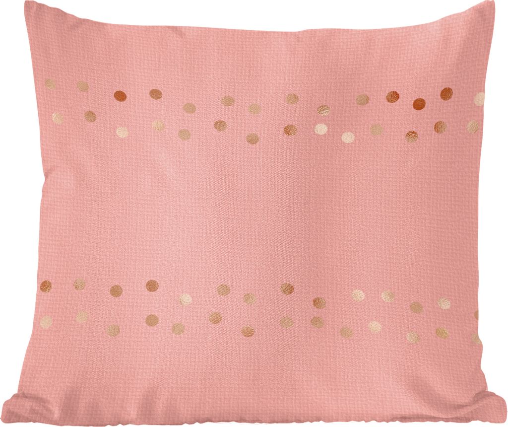 MuchoWow Zierkissen Sofakissen Wohnzimmer Dekokissen 60x60 cm Muster - Punkte - Rosa - Sitzfläche - Foto Polster
