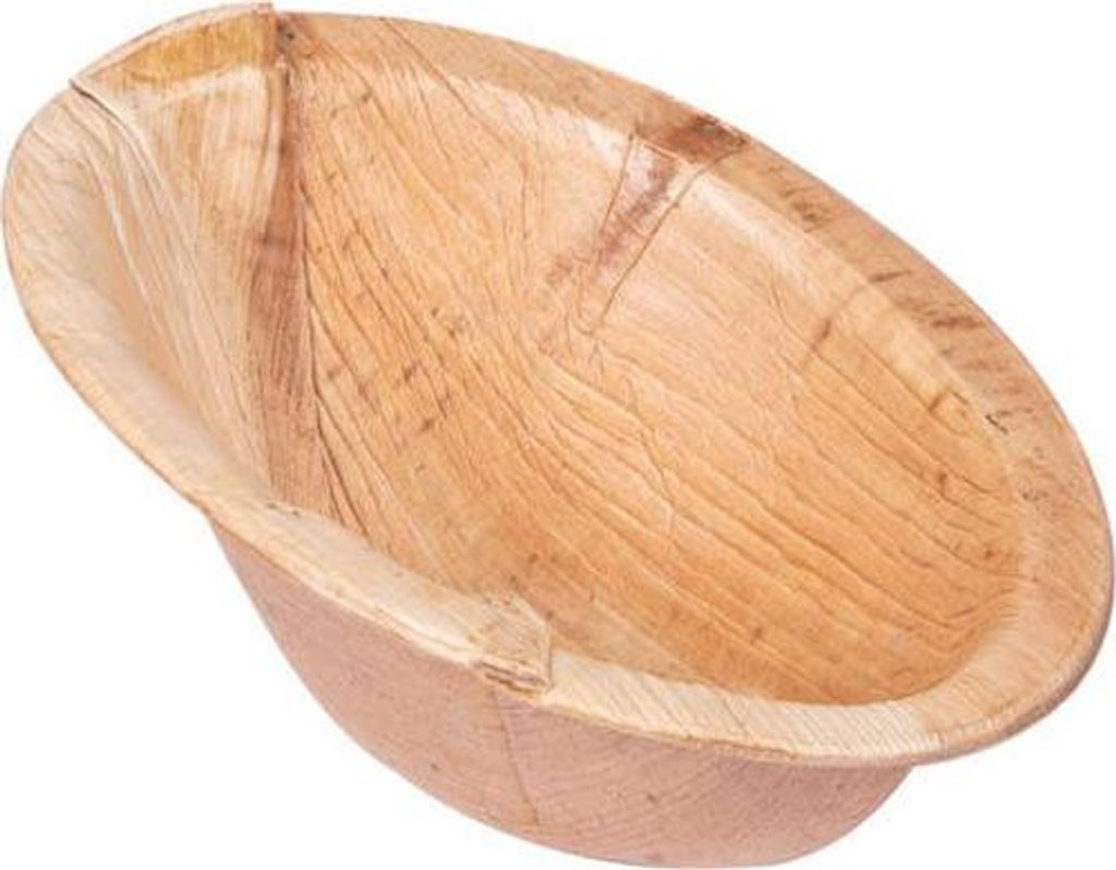 Schale aus Palmenblatt, 70 ml, 10 x 7,2 x 4,8 cm, 25 Stück.