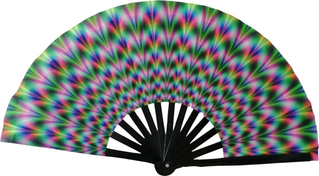 Faltungslüfter bunte holographische Rave -Lüfter Bamboo Ribs Hand Fan Dekorative Geschenke für Festival -Tanzparty-G