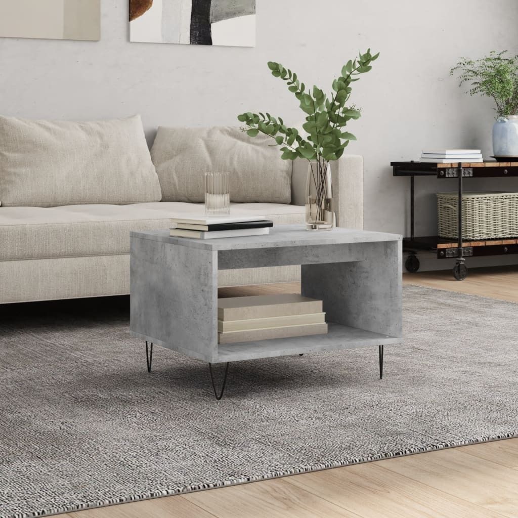 Maison Exclusive - Couchtisch Betongrau 60x50x40 cm Holzwerkstoff
