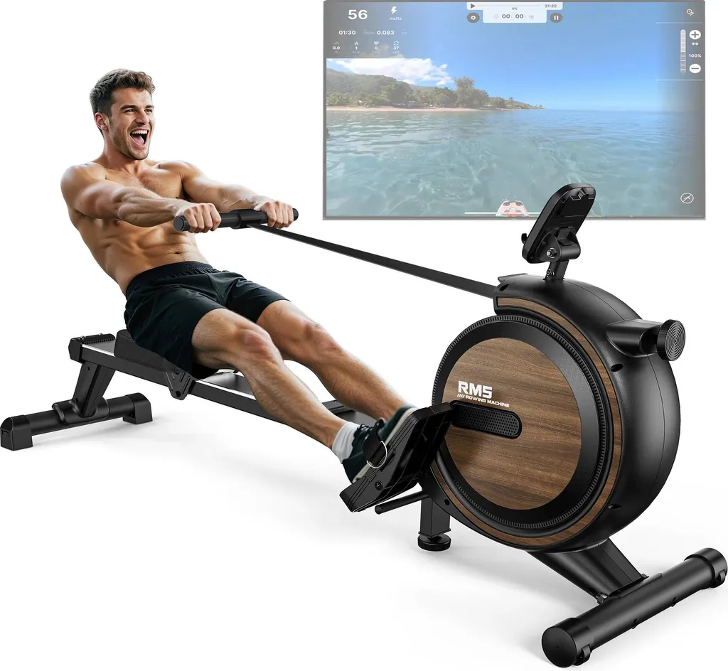 Rameur d'appartement Bluetooth pour entraînement cardio et fitness