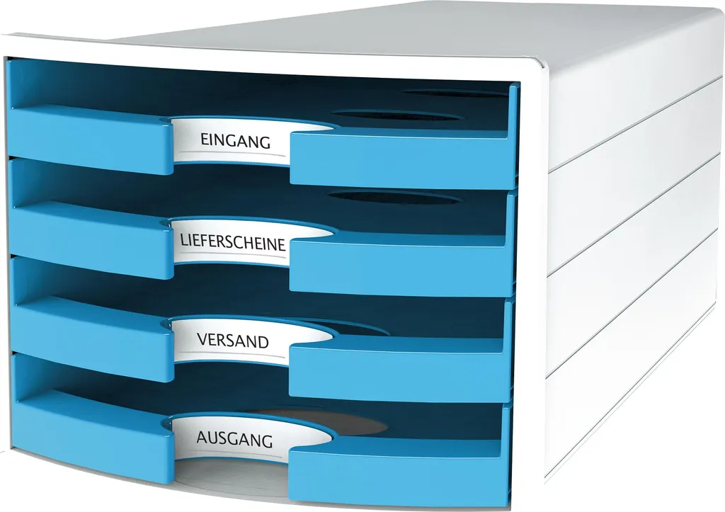 Cassettiera HAN IMPULS 1013-54 - 4 Scomparti A4 C4 Azzurro Bianco