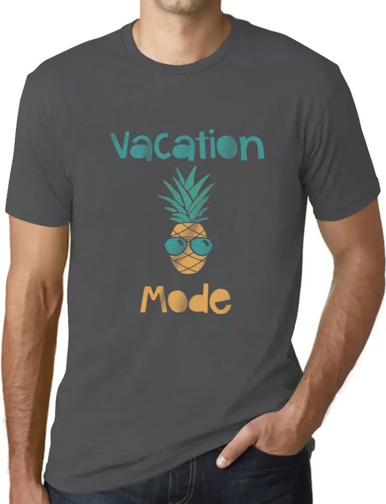 Herren Grafik T-Shirt Urlaubsmodus Ananas mit Sonnenbrille – Vacation Mode Pineapple With Sunglasses – Öko-Verantwortlich Vintage Jahrgang Kur...