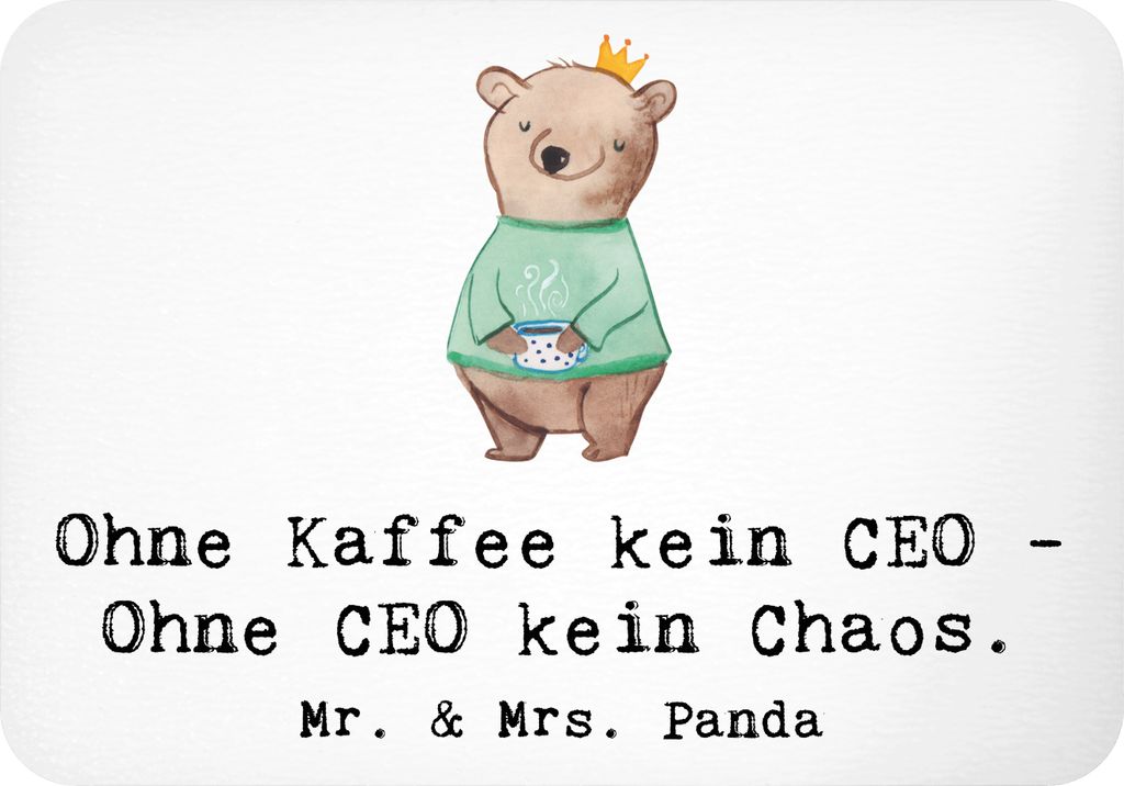 Mr. & Mrs. Panda magnet CEO ohne Chaos - Weiß - Geschenk, Kaffee, Arbeitsalltag, haftmagnet, Kühlschrankmagnet, Unternehmensentscheidungen, Büro...